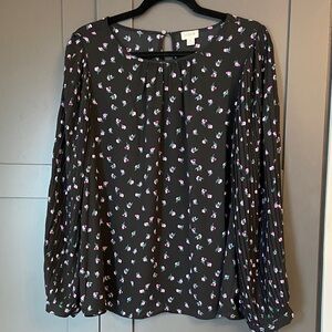 Black Floral Women's Top
